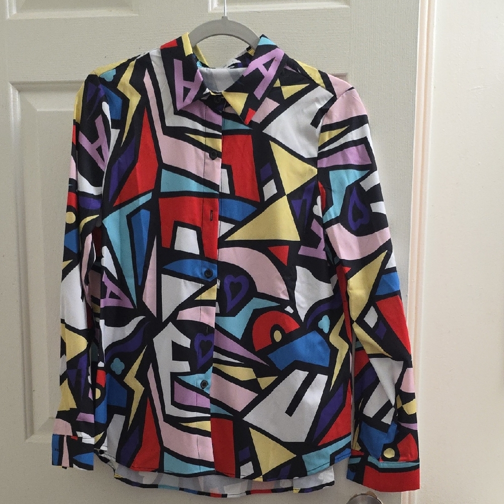 Cupshe Multicolor Geometric Blouse